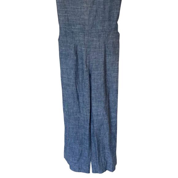 OZMA Of California Matador Hemp Cotton Wide Leg Romper Jumpsuit Chambray, Small - Picture 8 of 14